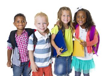 A group of smiling school children